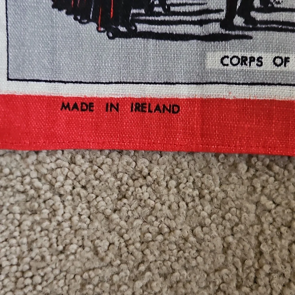 Windsor Souvenir Linen Tea Towel with Red Border